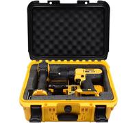 Caja de almacenamiento para taladro Dewalt y llave de impacto, maletín rígido con inserto de espuma individual, apto para taladro inalámbrico de 20 V Max y atornillador de impacto, batería y