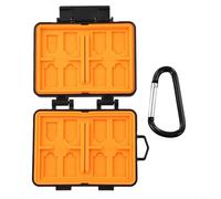 Caja de almacenamiento para tarjetas de memoria, 24 ranuras para tarjetas SD TF -Nano SIM, funda de alta capacidad para DJI -INSTA360, ABS + funda protectora impermeable de silicona