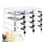 Caja de almacenamiento para teléfono celular, armario de almacenamiento de acrílico transparente montado en la pared, organizador de bolsillo de 5 ranuras para teléfonos celulares, solución de