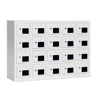 Caja de almacenamiento para teléfono celular y estación de carga, concentrador de carga USB de 20 ranuras para teléfonos móviles y tabletas, solución de almacenamiento seguro recargable para