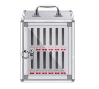 Caja de almacenamiento para teléfono con cerradura, portátil, de aleación de aluminio, para montar en la pared, con asa y cerradura de llave, ideal para escuelas, oficinas, estudios (12 ranuras)