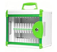 Caja De Almacenamiento para Teléfono Móvil De 24-60 bits Puerta Transparente Soporte De Pared Casillero para Teléfono Celular con Orificios De Ventilación(Green,24bits)