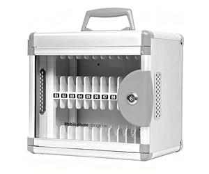 Caja De Almacenamiento para Teléfono Móvil De 24-60 bits Puerta Transparente Soporte De Pared Casillero para Teléfono Celular con Orificios De Ventilación(Grey,24bits)