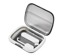 Caja de almacenamiento para viajes, seguro que aquí hay un título del producto, portátil, seguro, lavable, ecológico, hogar, oficina, alineador invisible transparente, gris transparente