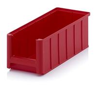 Caja de almacenamiento para visión, Cajas Organizadoras, Caja de clasificación, Tamaño 3, Apilable, Color: Rojo (Rojo Tráfico similar a RAL3020)