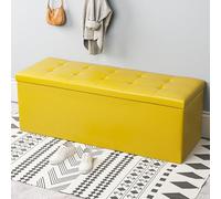 Caja de almacenamiento plegable de cuero con tapa, juguete elegante, reposapiés, baúl de entrada acolchado, ideal para zapatos y decoración del hogar