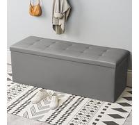 Caja de almacenamiento plegable de cuero con tapa, juguete elegante, reposapiés, baúl de entrada acolchado, ideal para zapatos y decoración del hogar