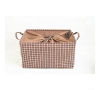 Caja de almacenamiento plegable de lino y algodón con cordón, organizador de ropa de tela transpirable para dormitorio, armario, soluciones de organización, contenedor plegable para zapatos (C)