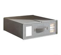 Caja de almacenamiento plegable hecha de tela no tejida para ropa de cama y ropa, gran capacidad con cubierta y función apilable para la gestión del espacio (gris)