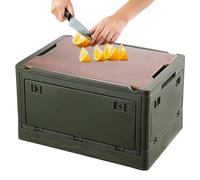 Caja de almacenamiento plegable para exteriores, organizador de maletero plegable para automóvil, organizador de almacenamiento con parte inferior reforzada para camping, picnic, pesca, viajes por