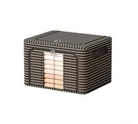 Caja de almacenamiento plegable resistente a la humedad fabricada con tela Oxford y marco de acero para uso en interiores (rayas negras de 66 L)