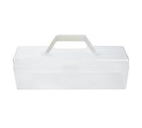 Caja de almacenamiento portátil para herramientas y manualidades, gran recipiente transparente para organización, apto para microondas y lavavajillas