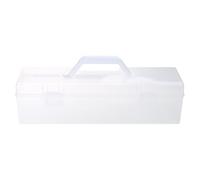 Caja de almacenamiento portátil para herramientas y manualidades, gran recipiente transparente para organización, apto para microondas y lavavajillas