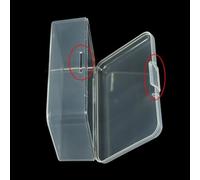 Caja de almacenamiento rectangular con tapa, diseño transparente para organizar tarjetas bancarias, tarjetas de identificación y suministros de manualidades