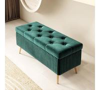 Caja de almacenamiento rectangular de madera para dormitorio y entrada, elegante contenedor de 60 x 40 x 45 cm, muebles para decoración del hogar, solución que ahorra espacio