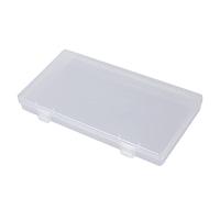 Caja de almacenamiento rectangular transparente con doble cerradura, 7.7 x 3.9 x 9.9 pulgadas, contenedores de plástico con tapa con bisagras, almacenamiento clasificado para mantener la casa ordenada