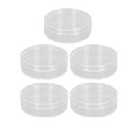 Caja de Almacenamiento Redonda para esponjas en Polvo, Recipiente de plástico Transparente para esponjas de Maquillaje para Cuentas, Manualidades, Fiestas de Bodas, 5 uds., 62x21mm