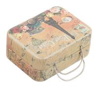 Caja de Almacenamiento Retro Mini Maletín para Pestañas Postizas y Cosméticos Caja Decorativa con Tapa para Joyas y Accesorios Pequeños