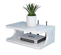 Caja de almacenamiento router Wi-Fi inalámbrico, sala de estar, caja de almacenamiento Wi-Fi, estantería para router, estantería flotante para guardar los componentes de TV, fácil de limpiar, color