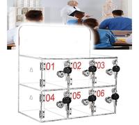 Caja de almacenamiento segura para teléfono con llaves, taquillas de acrílico transparente para la organización del lugar de trabajo en escuelas y oficinas
