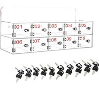 Caja de almacenamiento transparente de 10 ranuras para teléfono con cerraduras de puerta y llaves para oficina, escuela, fábrica, organizador seguro de teléfono celular y solución de almacenamiento