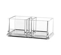 Caja de almacenamiento transparente de acrílico para bolsas de té con 2 compartimentos, organizador de paquetes de condimentos de café, 5.75 x 3.19 x 2.36 pulgadas, transparente