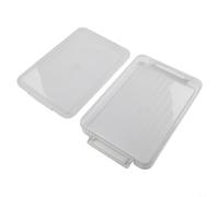 Caja de almacenamiento transparente de escritorio para documentos A4, organizador de archivos apilable con tapa, contenedor de papel de material PET para oficina y hogar (pequeño)