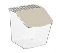 Caja de almacenamiento transparente montada en la pared para ajo, cebolla verde y ají con tapa a prueba de polvo, organizador de cocina para mascotas blanco de 6.69 pulgadas