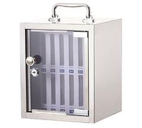 Caja de almacenamiento transparente para teléfono de pared con 12 ranuras, con cerradura para estudiantes, oficinas y aulas, soporte portátil para teléfono para uso en fábrica