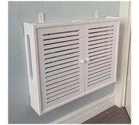 Caja de almacenamiento WiFi, estantes flotantes blancos, caja de almacenamiento de pared para router WiFi, soporte de pared para módem router (persiana pequeña) (color: blanco A, tamaño: 50 x 10 x 3