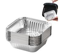 Caja de Aluminio Con 20 Bandejas Para Hornear | Sartenes Rectangulares | Bandejas Para Sacar | 23 x 23 x 4 cm