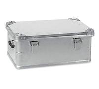 Caja de aluminio con esquinas apilables, 580 x 380 x 245 mm, 42 litros, resistente al polvo y a las salpicaduras.