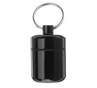 Caja de aluminio con llavero para tapones para los oídos, pequeña botella portátil para exteriores