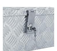 Caja de aluminio plateada, 48,5 x 14 x 20 cm, resistente, sistema de bloqueo, diseño compacto, llaves incluidas, para herramientas, accesorios, engranajes, fácil de, con sistema de bloqueo, fabricada