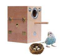 Caja De Anidación De Perra - Jaula De Pájaros Pequeños | Cockatiel Nesting Cage Box | Cajas De Reproducción De Madera | Casa De Apareamiento Para Tortolitos, Cacatúas, Palomas, Periquitos Aviarios, Pe