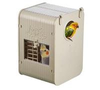 Caja de anidación para pájaros, casa de pájaros para jaula | Ave apornis con escalera espaciosa refugio para loros, lugar de alimentación decorativo visual, observación educativa, soporte de hábitat