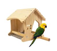 Caja de anidación para pájaros, nido de cría de madera natural, accesorios de jaula de periquitos, para loros, ropa de cama, sala de estar, hogar, interior, exterior, pajarera, jardín, mascota