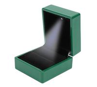 Caja de Anillo de Boda LED con Luz, Joyería Caja de Anillo de Compromiso para la Boda de Propuesta, Almacenamiento de Joyas de Viaje Compacta Exhibición de Joyas de Acabado (Blue) (Green)