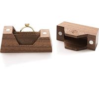 Caja de anillo de madera para anillo de compromiso | caja pequeña hecha a mano - Trapecio