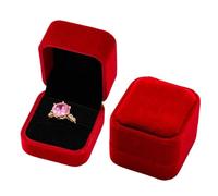 Caja de anillo de terciopelo hexagonal vintage, paquete de 5, soporte de joyería individual para regalo de compromiso