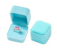 Caja de anillo de terciopelo hexagonal vintage, paquete de 5, soporte de joyería individual para regalo de compromiso