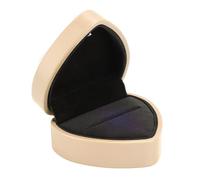 Caja de Anillo en Forma de Corazón LED Light Luxury Elegant Engagement Propuesta Boda Cumpleaños Alineación (Gold)