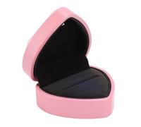 Caja de Anillo en Forma de Corazón LED Light Luxury Elegant Engagement Propuesta Boda Cumpleaños Alineación (Rosado)