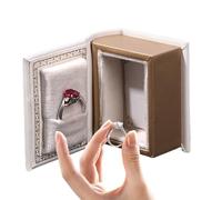 Caja de anillo genérica - 2,17 pulgadas Custom Ring Box | Book Shape Jewelry Case | Magnetic Closure Engagement Rings Boxes for Birthday Women Men Travel Christmas Engagement Proposal
