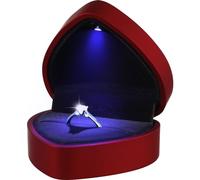 Caja de anillo LED en forma de corazón, caja de regalo para boda, anillo de compromiso, San Valentín