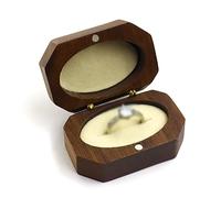 Caja de Anillos Caja de anillos propuesta, caja almacenamiento un solo anillo, madera Vintage creativa para Propuesta de Compromiso de Boda(Beige)