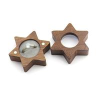 Caja de Anillos Wooden Vintage Jewellery Box Single Ring para Propuesta de Compromiso de Boda(Grey)