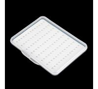 Caja de anzuelos de pesca con mosca transparente con almohadilla interna de espuma para sostener múltiples tamaños de anzuelo, construcción resistente para durabilidad al aire libre (M)