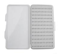 Caja de anzuelos de pesca con mosca transparente con almohadilla interna de espuma para sostener múltiples tamaños de anzuelo, construcción resistente para durabilidad al aire libre (L)