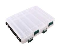 Caja de aparejos - 12 trastos de los compartimientos de plástico caja de almacenamiento de caja de la caja de pesca señuelo trastos caso de almacenamiento de doble cara